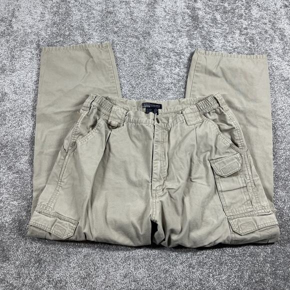 511 Tactical Pants Mens 34 x 27 Cargo Kahaki Ripstop Pockets (Sz Tag 36 x 30) - Picture 1 of 16
